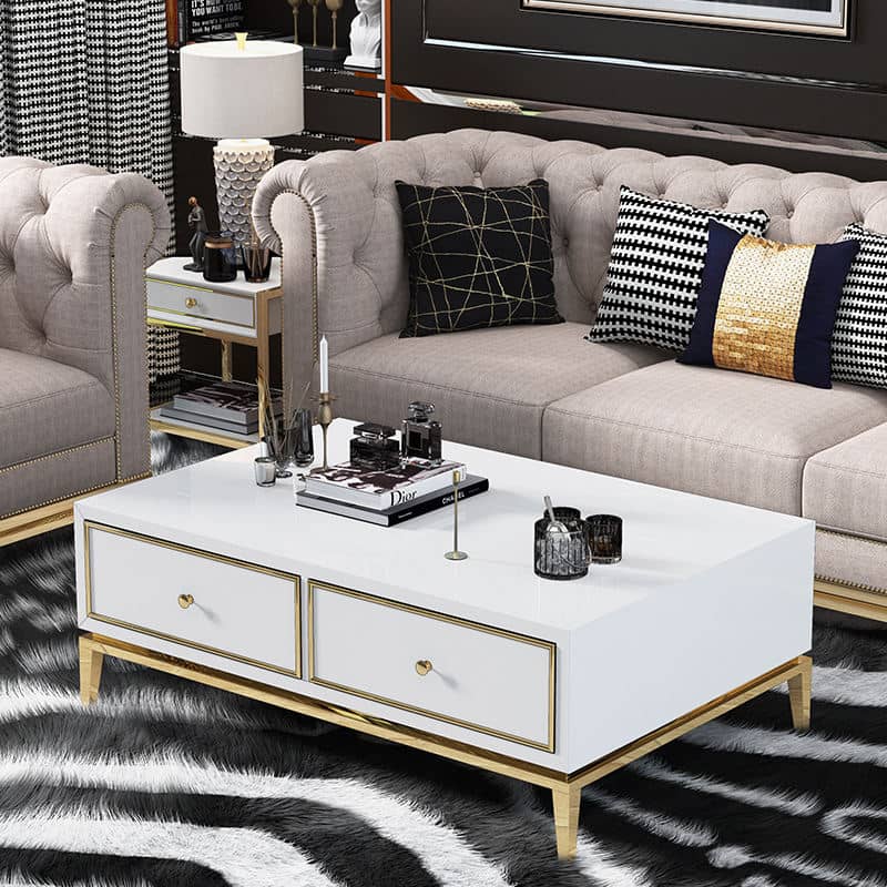 طاولة قهوة مع 4 ادراج