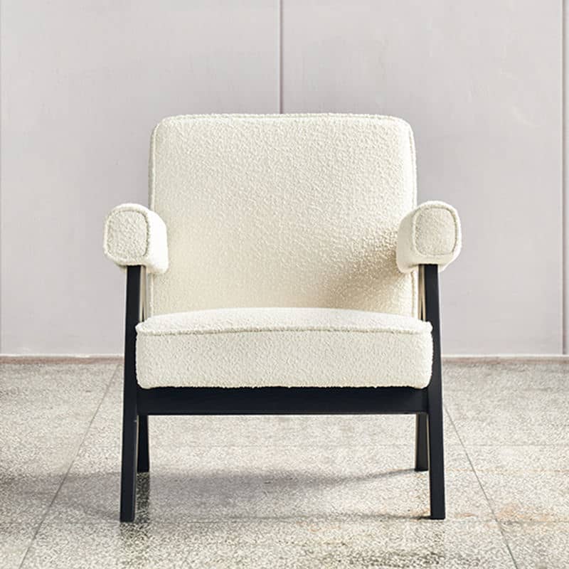 كرسي مفرد صوف بذراعين