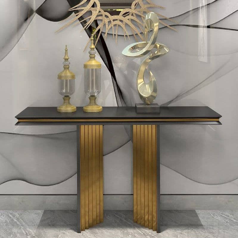 تصميم كونسول بأرجل ذهبية 