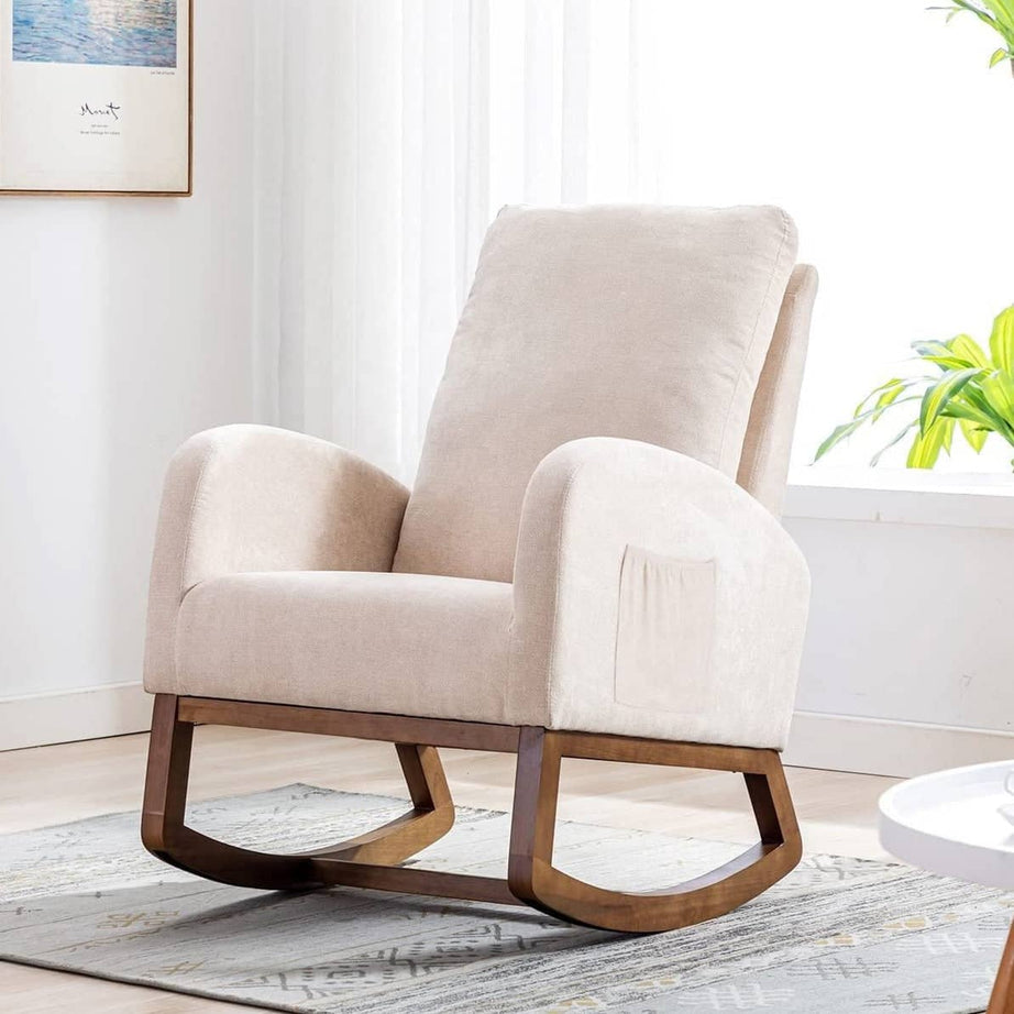 كرسي هزاز بسيط خشبي