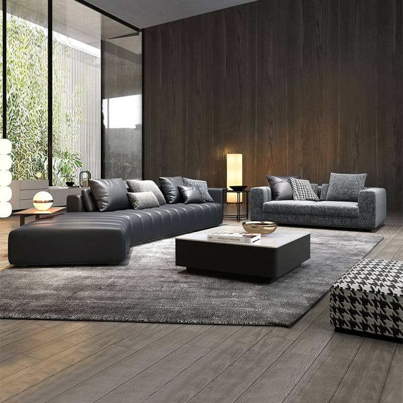 اريكة جلد منحنية