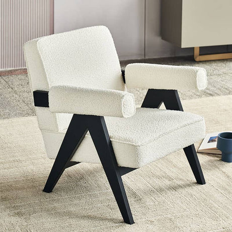 كرسي مفرد صوف بذراعين