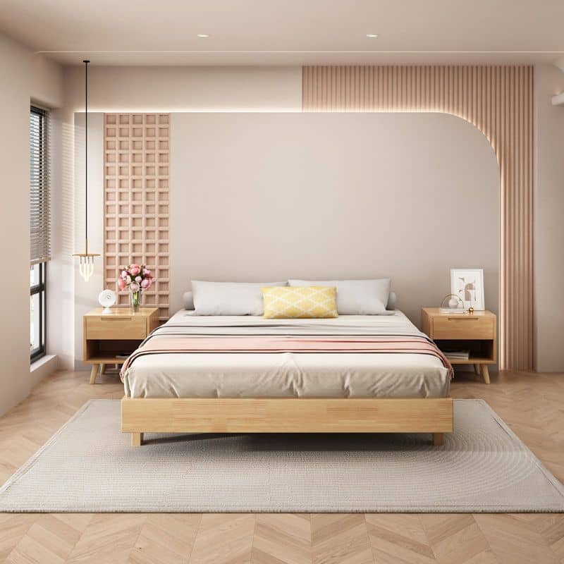 سرير خشبي بتصميم مينامليست - SERA