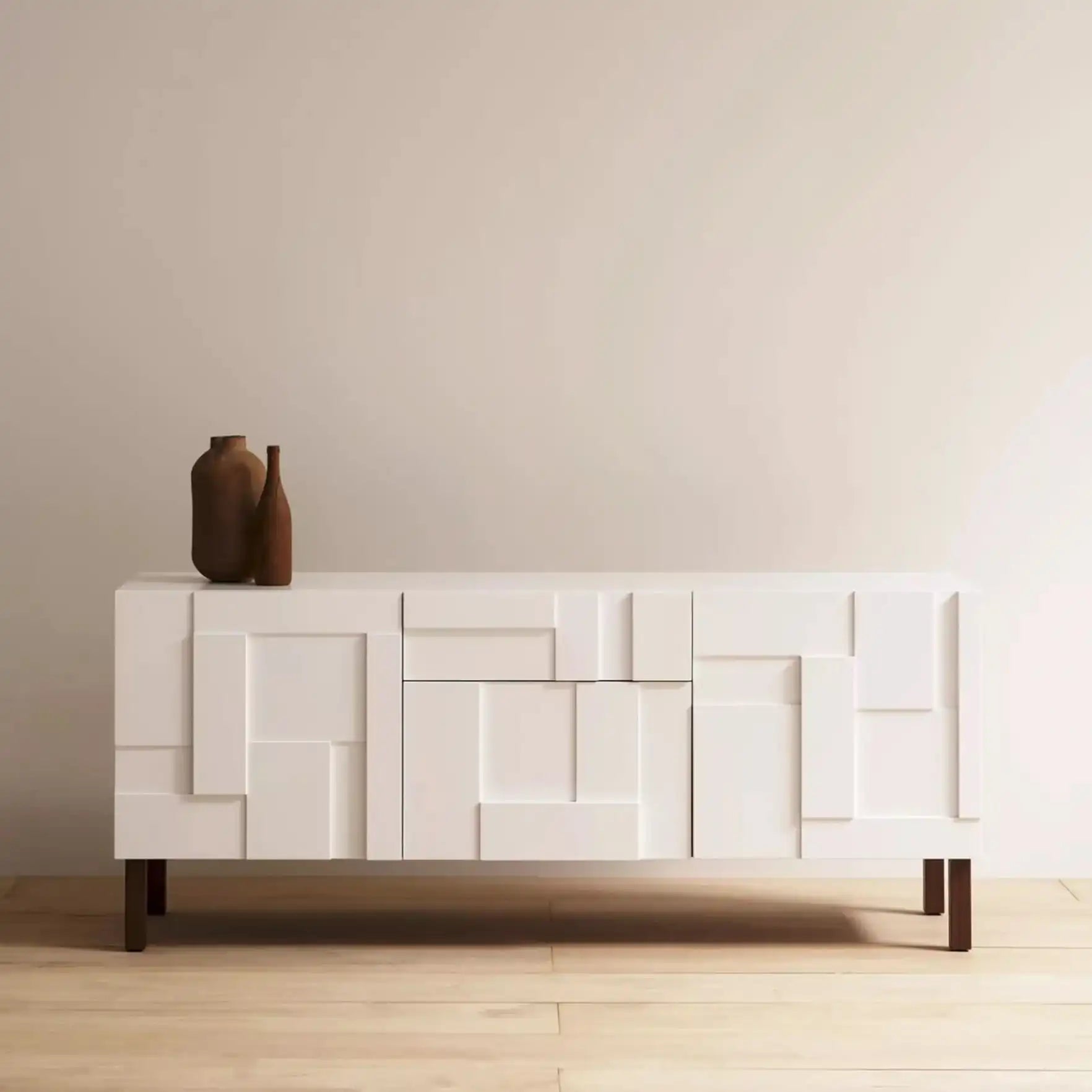 طاولة تلفاز خشبية أبيض في بني - Baytuk