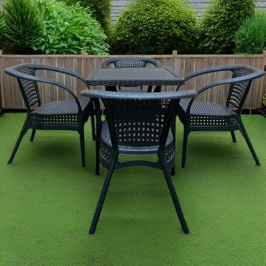 اثاث خارجي خمس قطع بلاستيك للحديقة - Baytuk