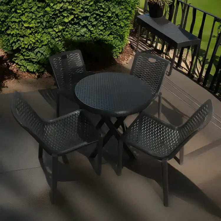 اثاث خارجي 5 قطع مع طاولة مستديره متعدد الالوان - Baytuk