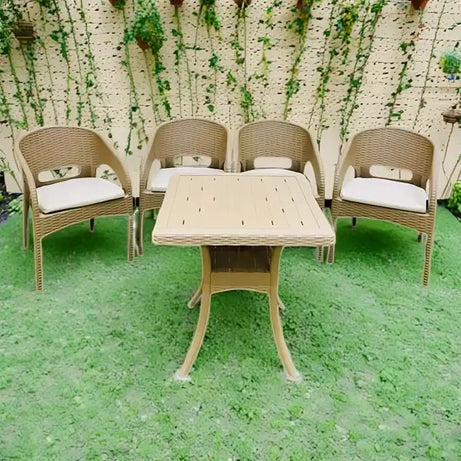 طقم بلاستك بامبو 4 كرسي وطاولة - Baytuk