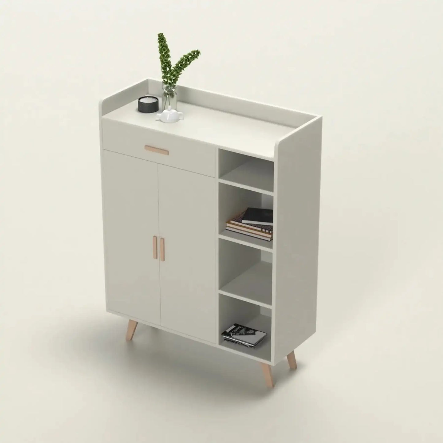 خزانة أحذية أحذية خشبي بارفف جانبية - Baytuk