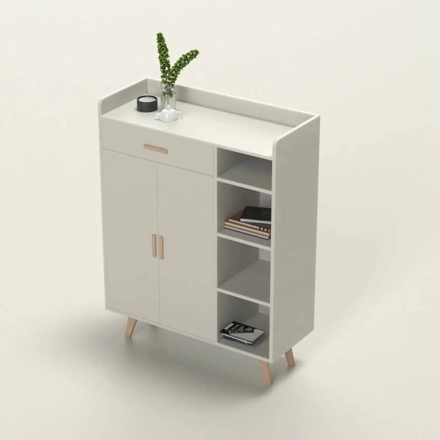 خزانة أحذية أحذية خشبي بارفف جانبية - Baytuk