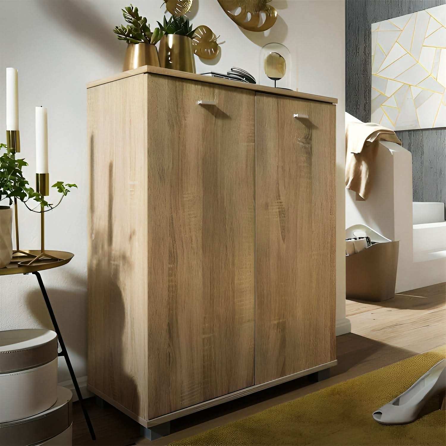 خزانة أحذية أحذية خشبي بأرفف - Baytuk