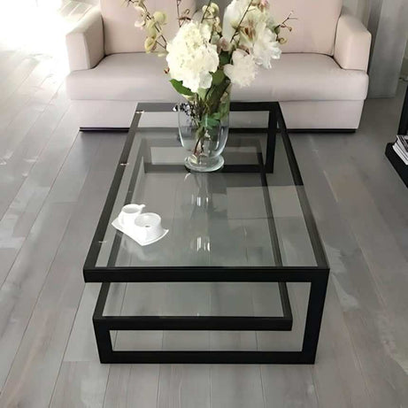 طاولة قهوة بسطح زجاج - Baytuk