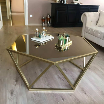 طاولة قهوة بسطح زجاج - Baytuk