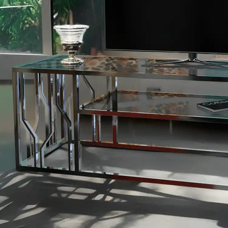 طاولةتلفاز معدن بتصميم مودرن - Baytuk