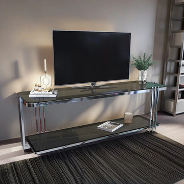 طاولةتلفاز بسطح زجاجي - Baytuk