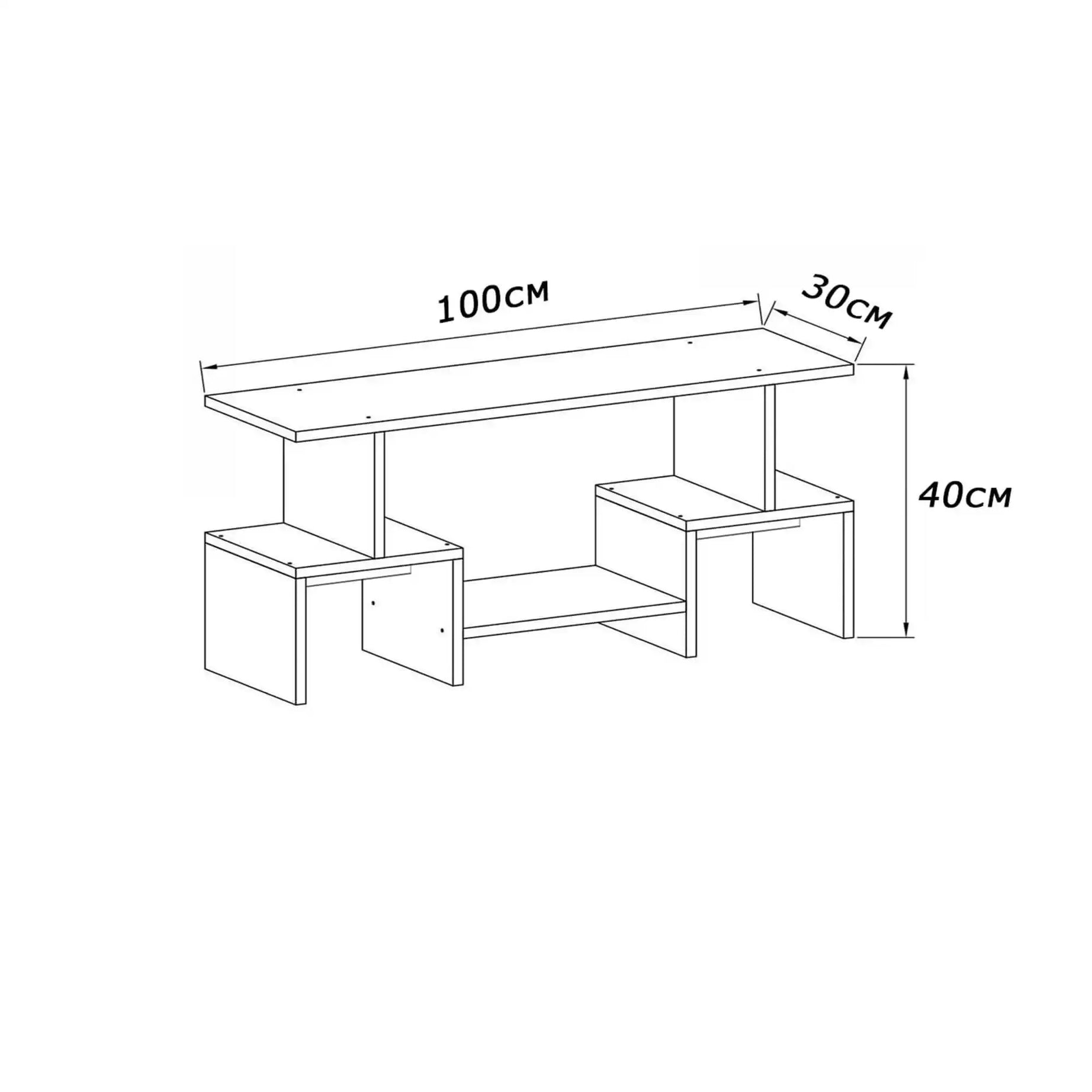 طاولة تلفازبأرفف خشب - Baytuk