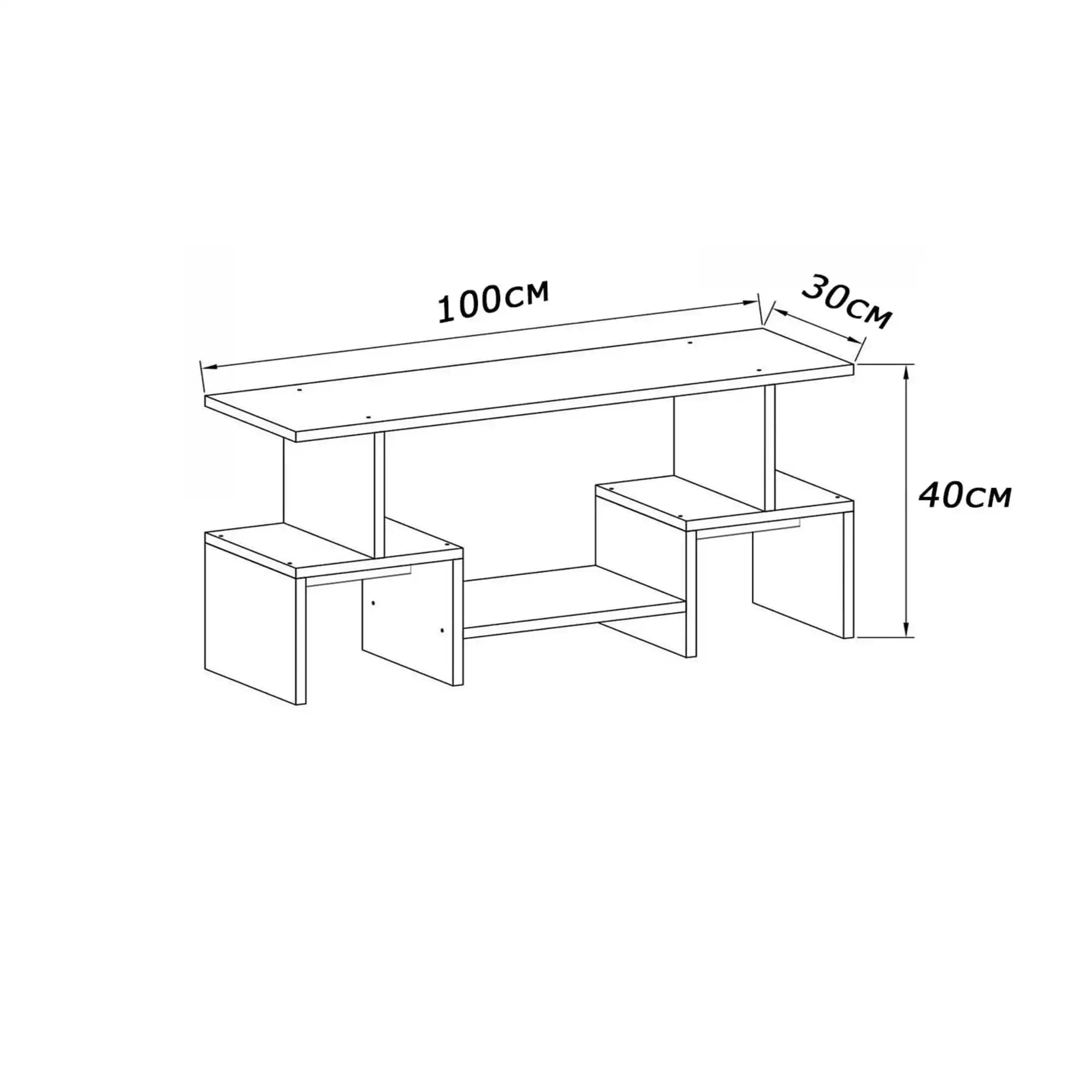 طاولة تلفازبأرفف خشب - Baytuk