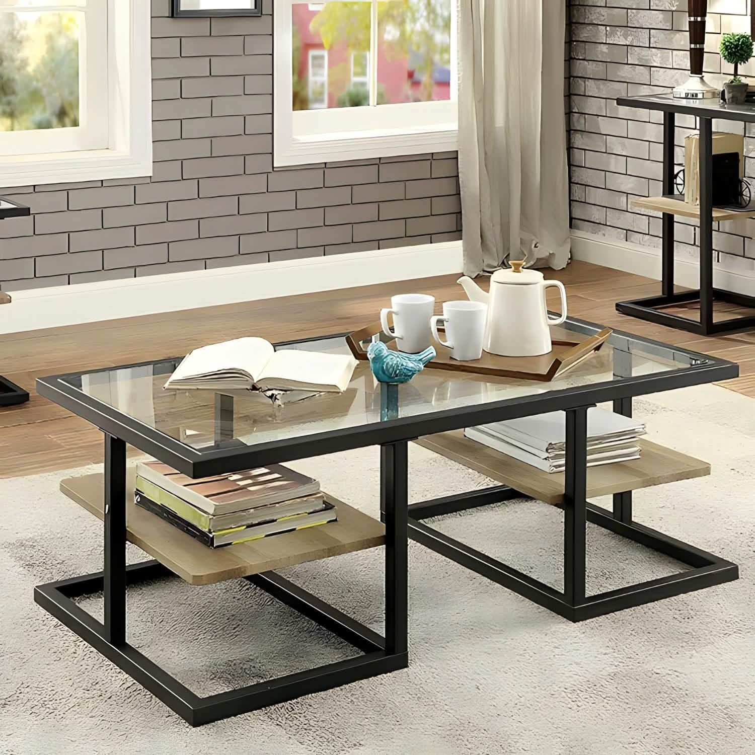 طاولة قهوة زجاج - Baytuk