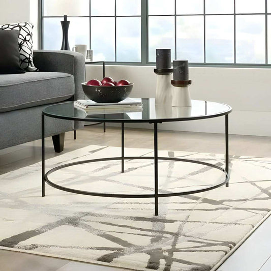 طاولة قهوة زجاج و معدن - Baytuk