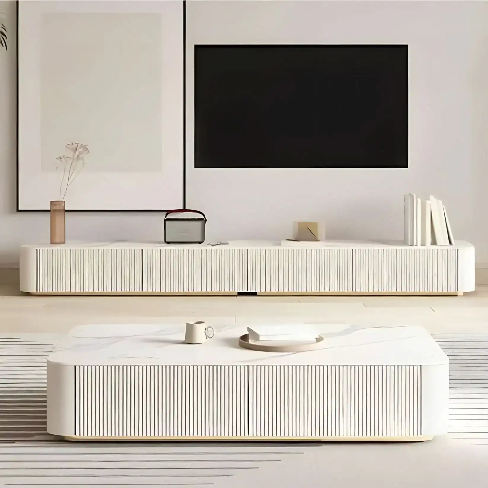 طقم طاولات أبيض عصري - Baytuk