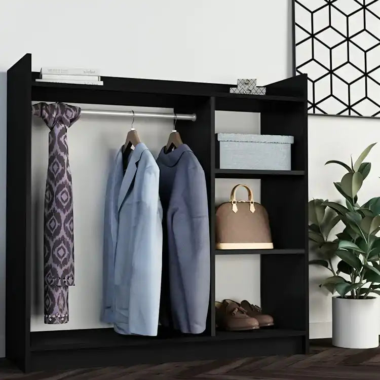 شماعة ملابس أنيقة بأرفف تنظيم مميزة