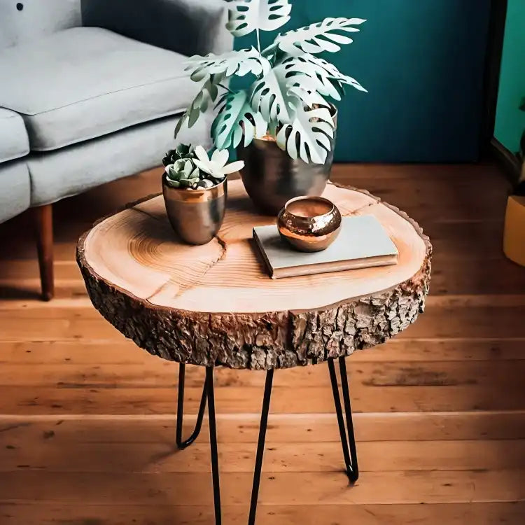 طاولة جانبية خشب طبيعي فاخر - Baytuk