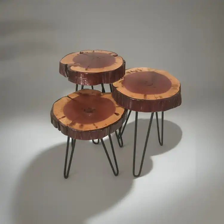 طاولة جانبية خشب طبيعي فاخر