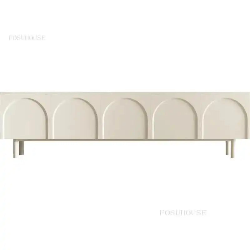 طاولة تلفاز أبيض بمساحة تخزين - Baytuk