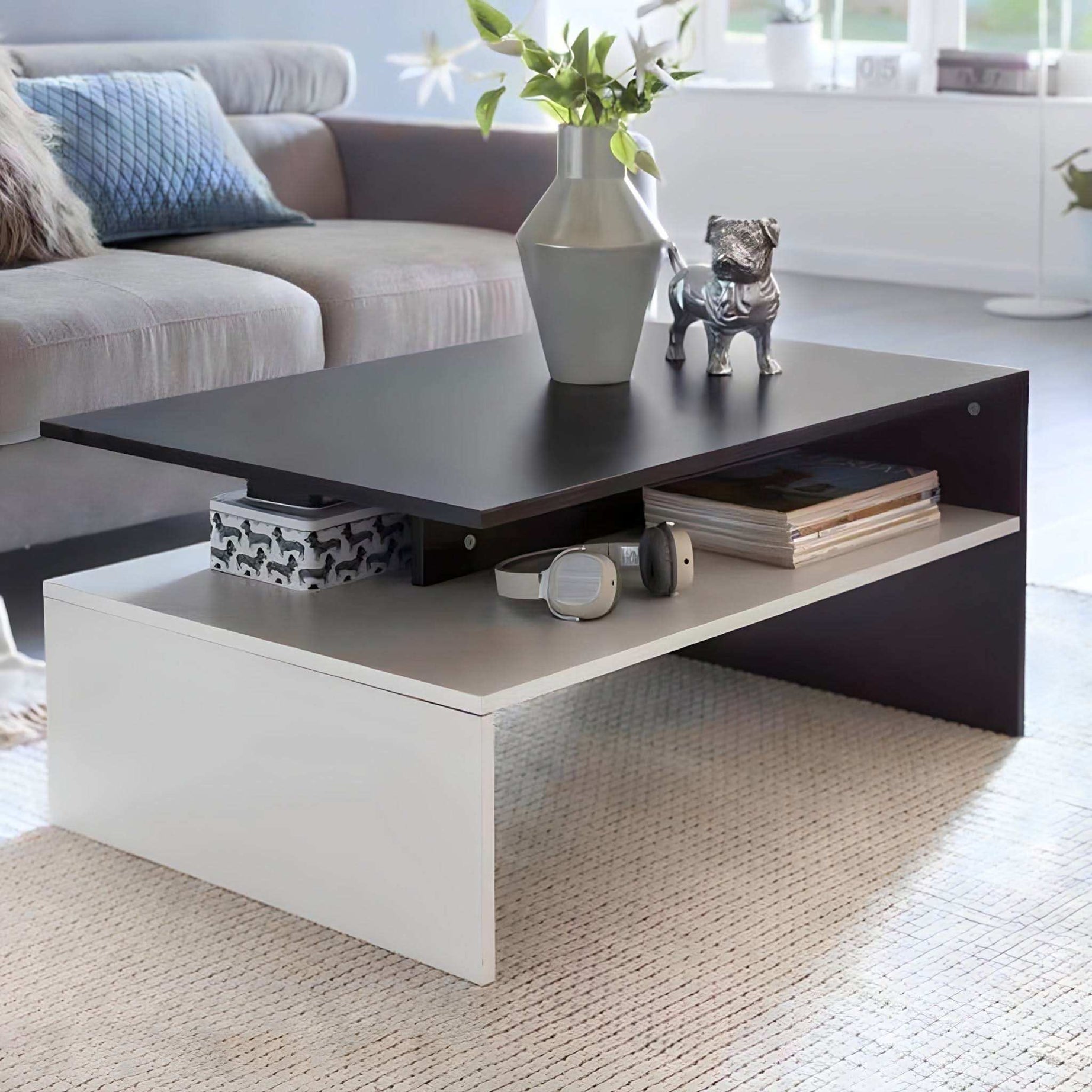 طاولة قهوة ام دي اف برف داخلي - Baytuk