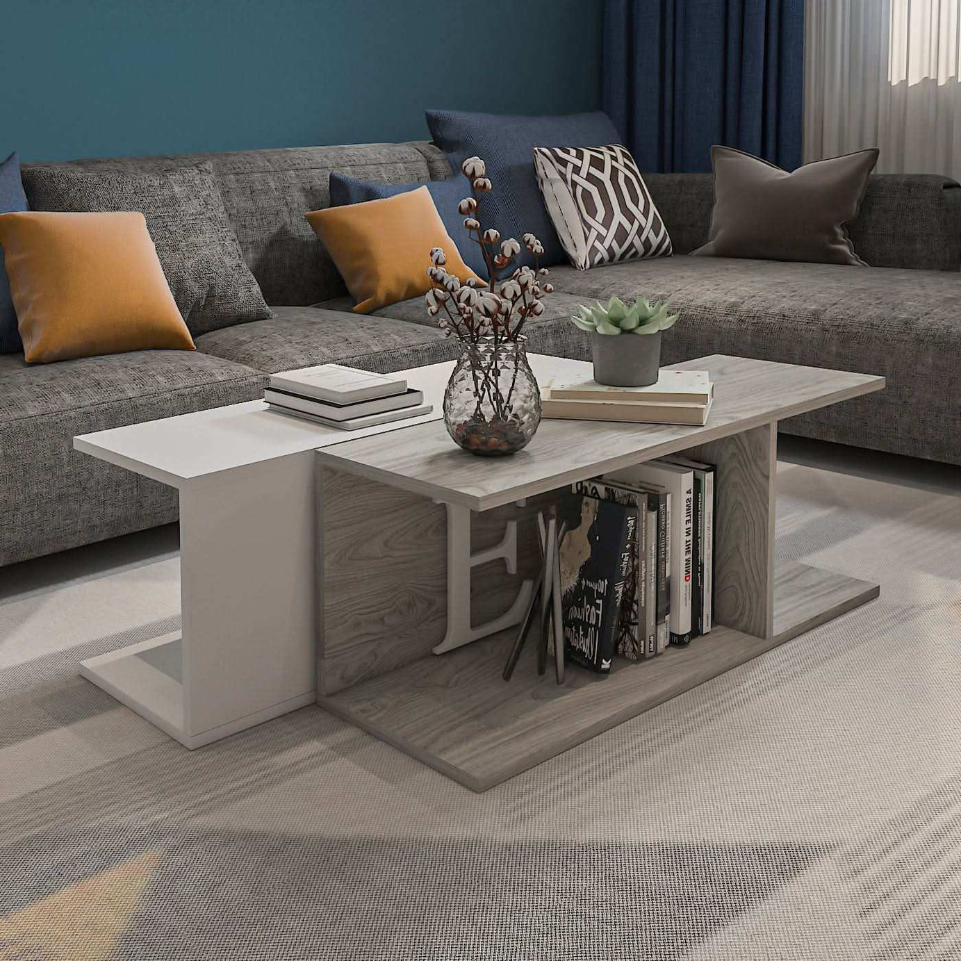 طاولة قهوة مزدوجة