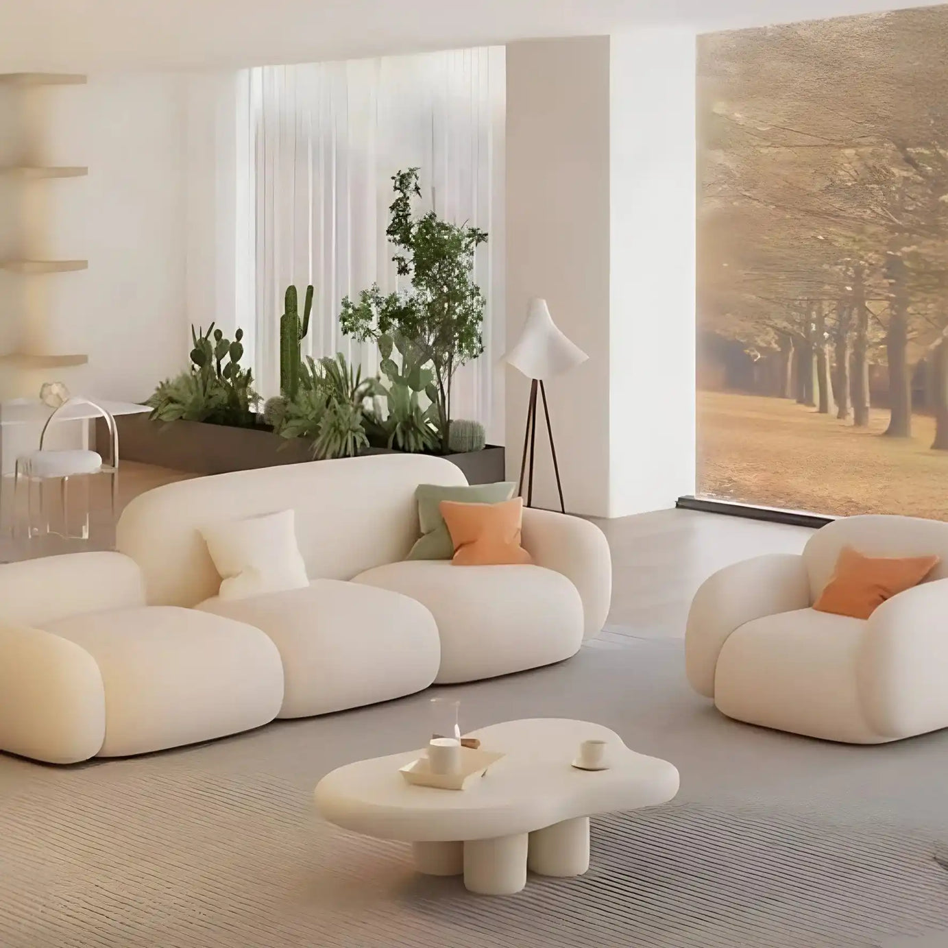 طقم كنبه مع كرسي خشب طبيعي، قطعتين