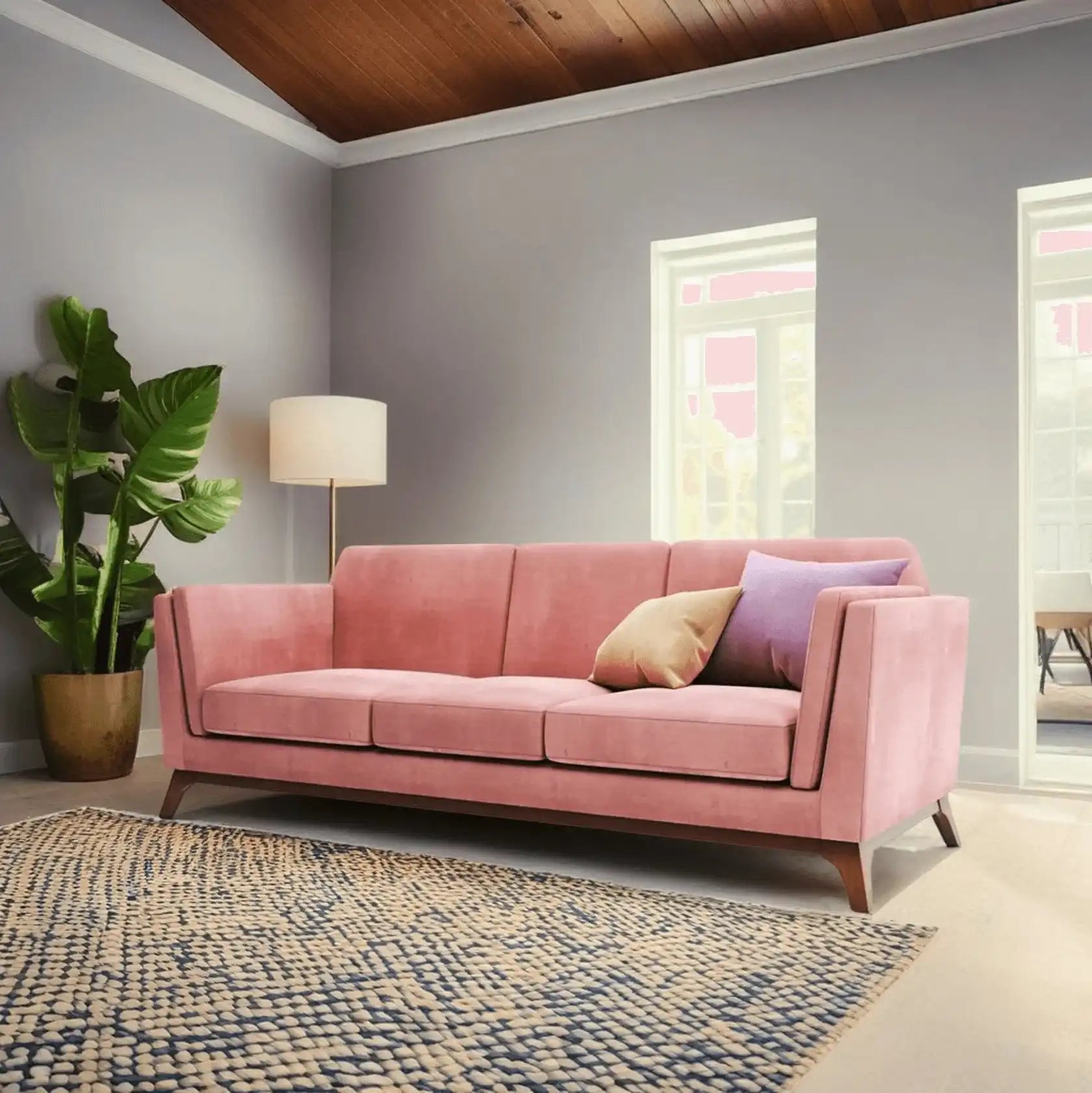 كنبة خشب طبيعي 220*90*80 سم - HIP65 - Homix