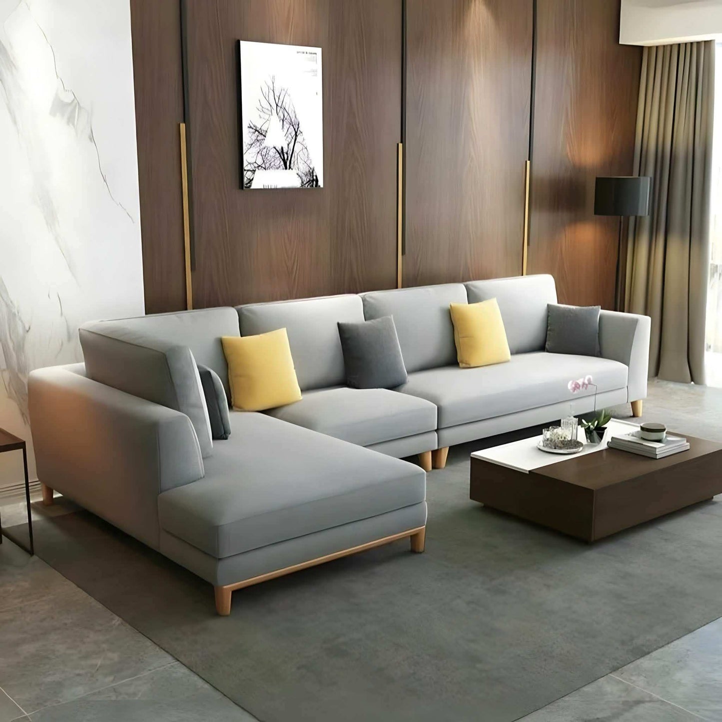 ركنة خشب طبيعي، 300*180*85*75 سم