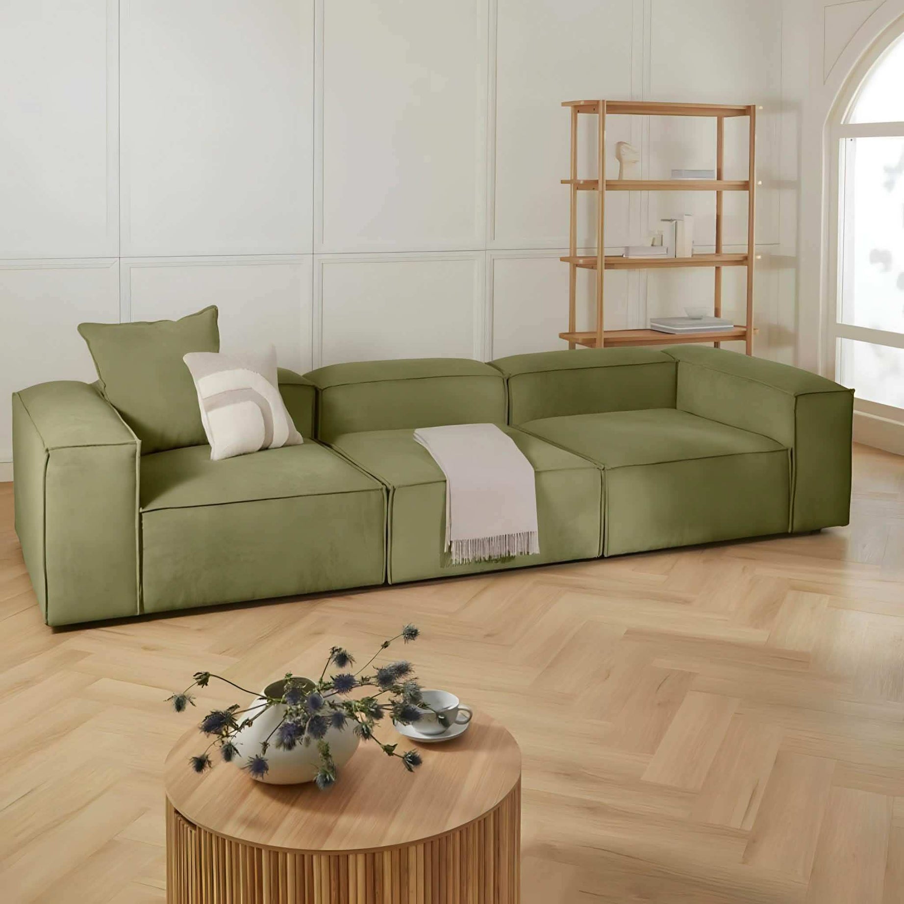 كنبة خشب طبيعي 220*85*70 سم - AOF34