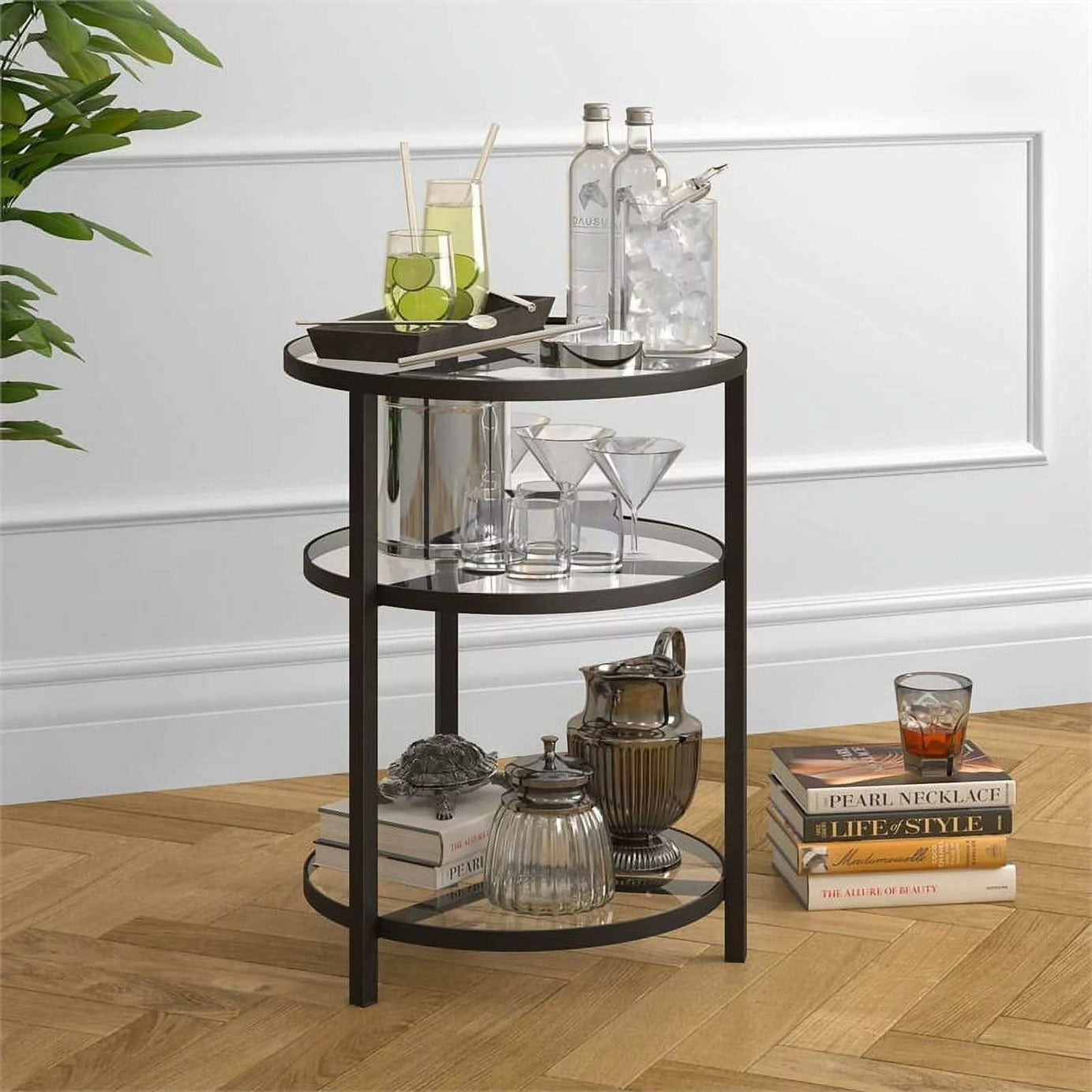 طاولة جانبية بأرفف زجاج - Baytuk