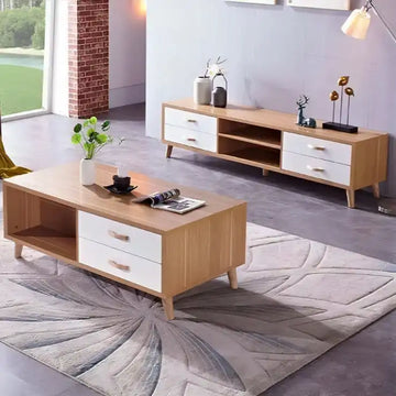 طاولتين بتصميم خشبي بسيط - Baytuk