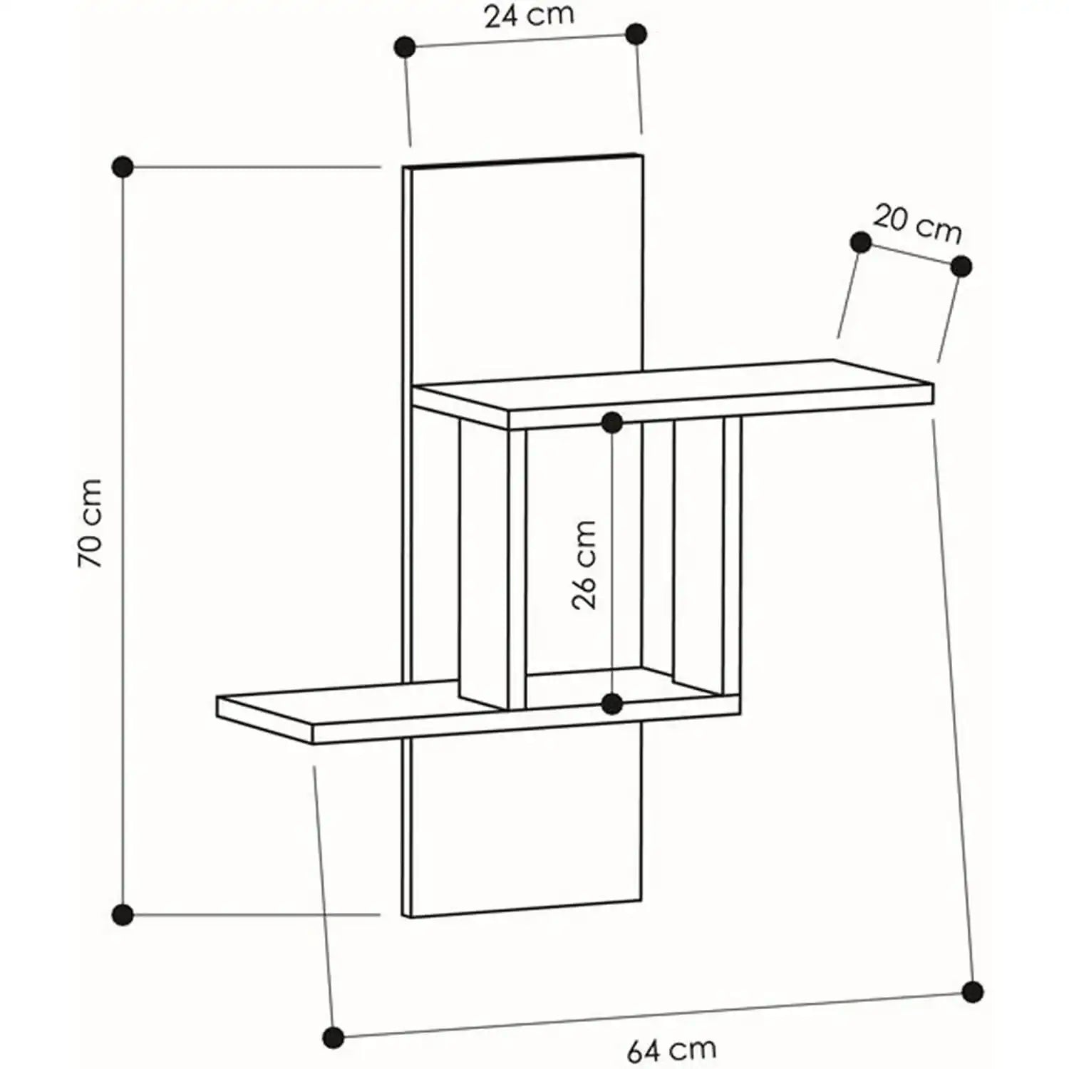 وحدة أرفف MDF أنيقة - Baytuk