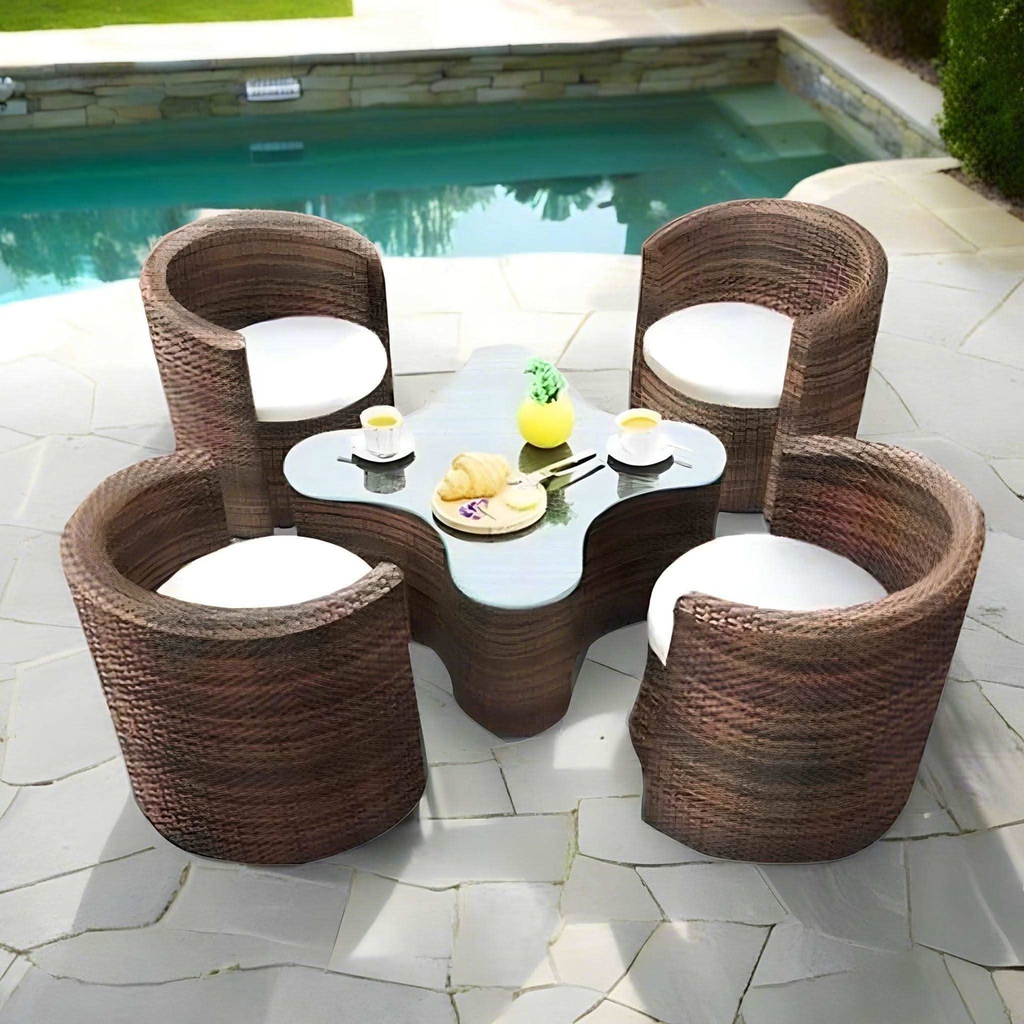 طقم أثاث خارجي حديد وراتان - Baytuk