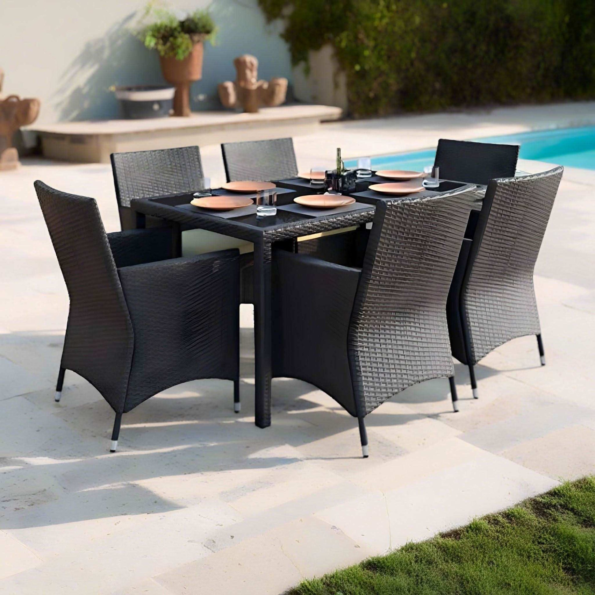 سفرة خارجية متينة مع راتان مقاوم للطقس - Baytuk