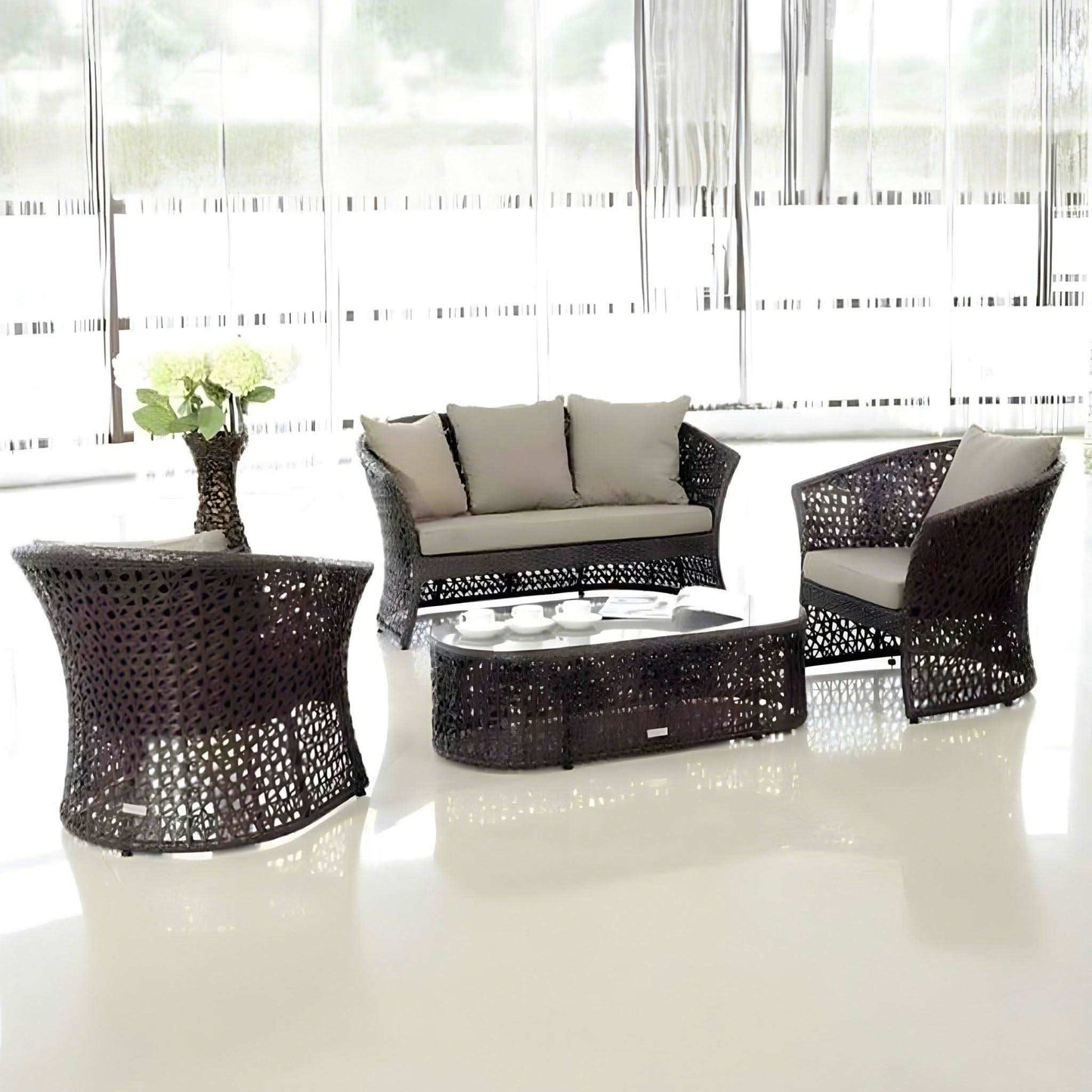 طقم خارجي حديد وراتان - Baytuk