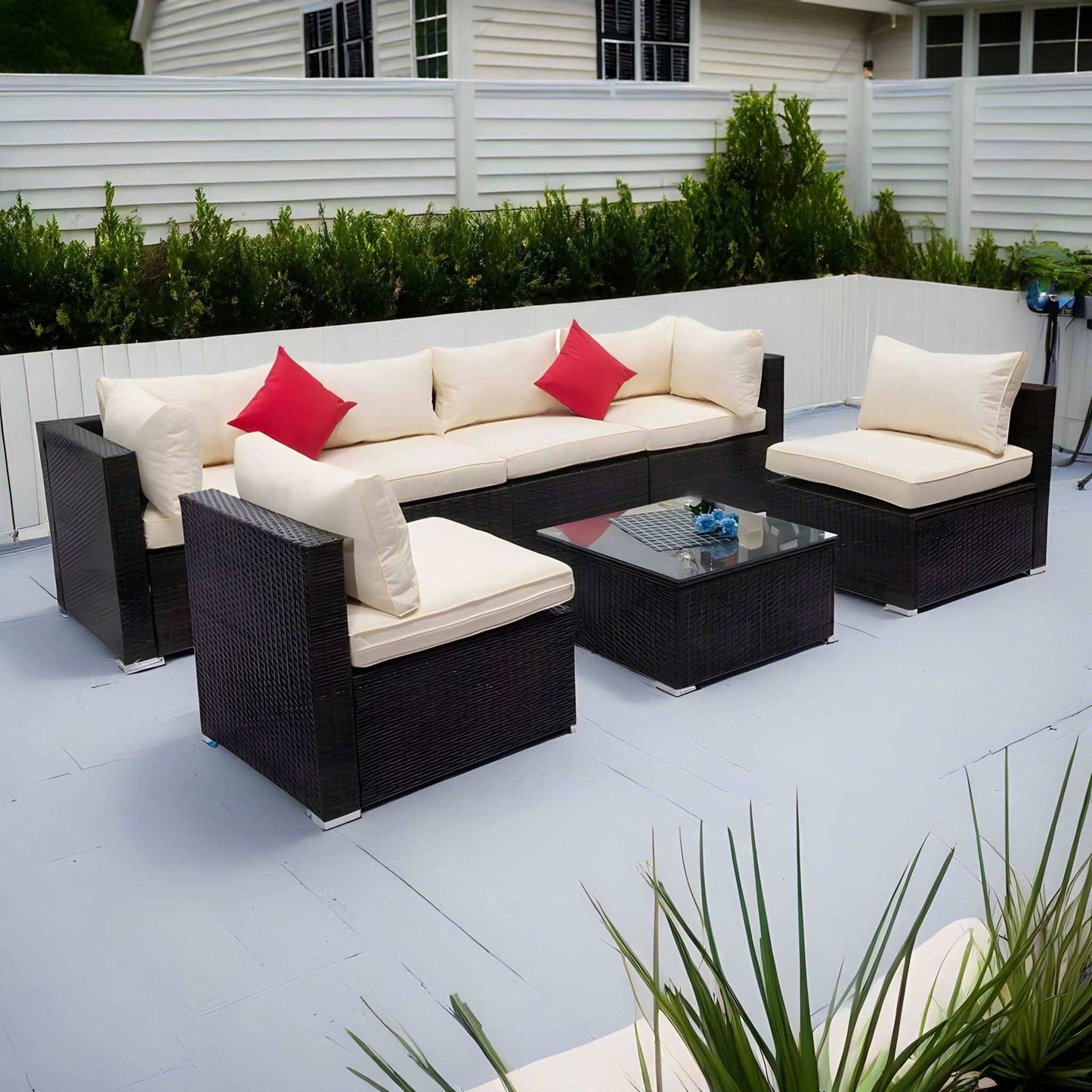 طقم اثاث خارجي حديد وراتان - Baytuk