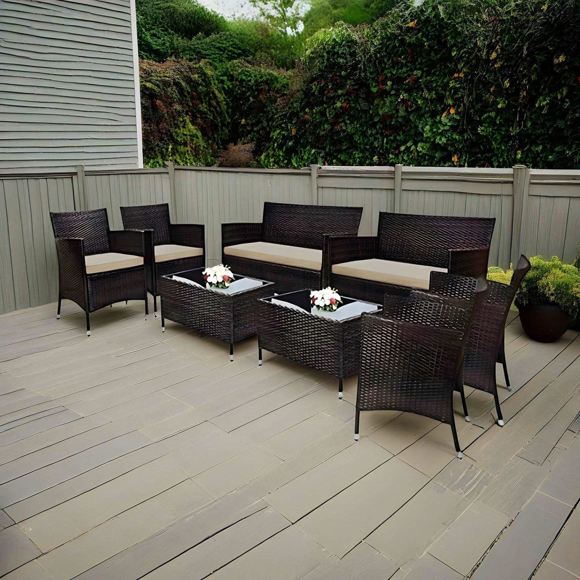 طقم اثاث خارجي حديد وراتان - Baytuk