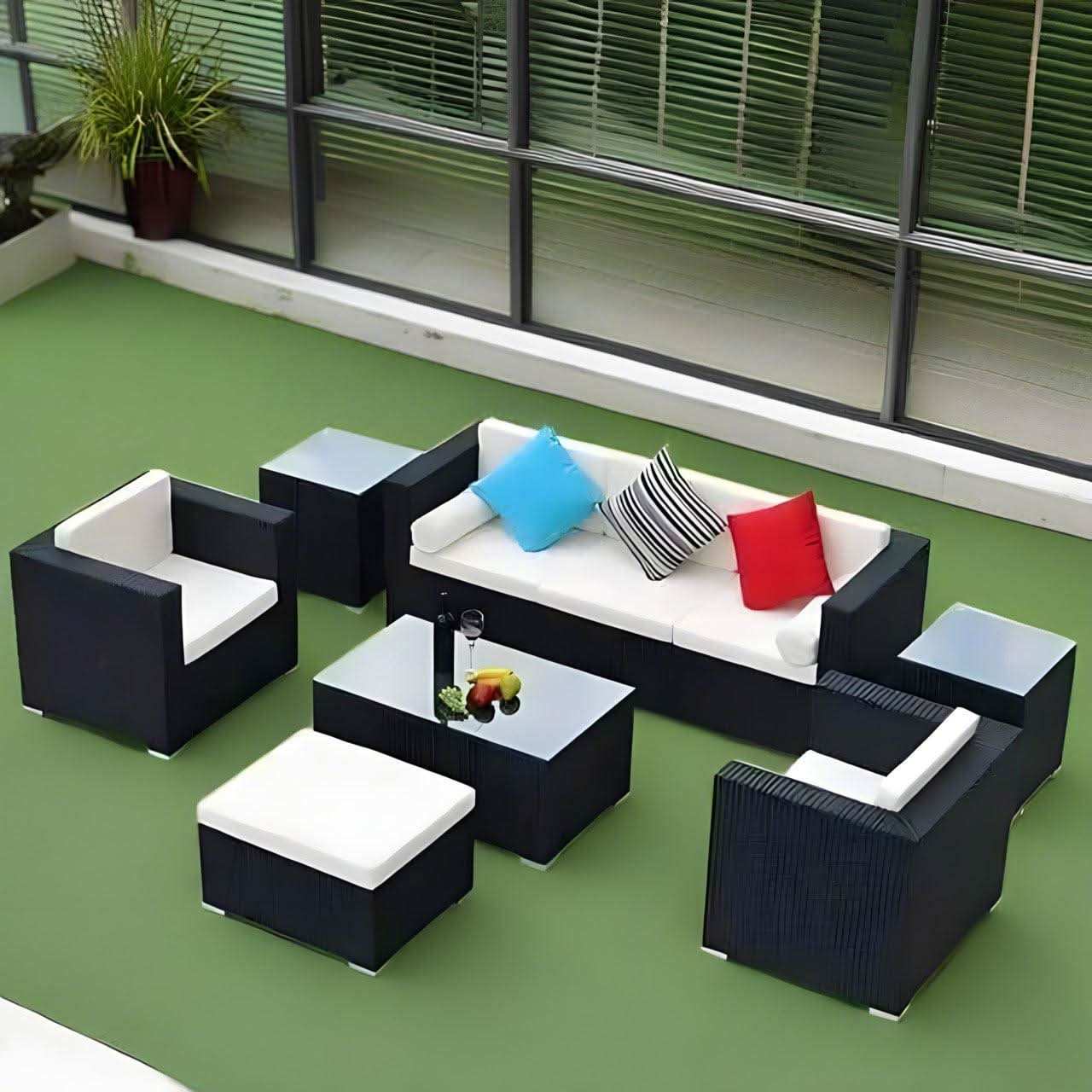 طقم اثاث خارجي حديد وراتان - Baytuk