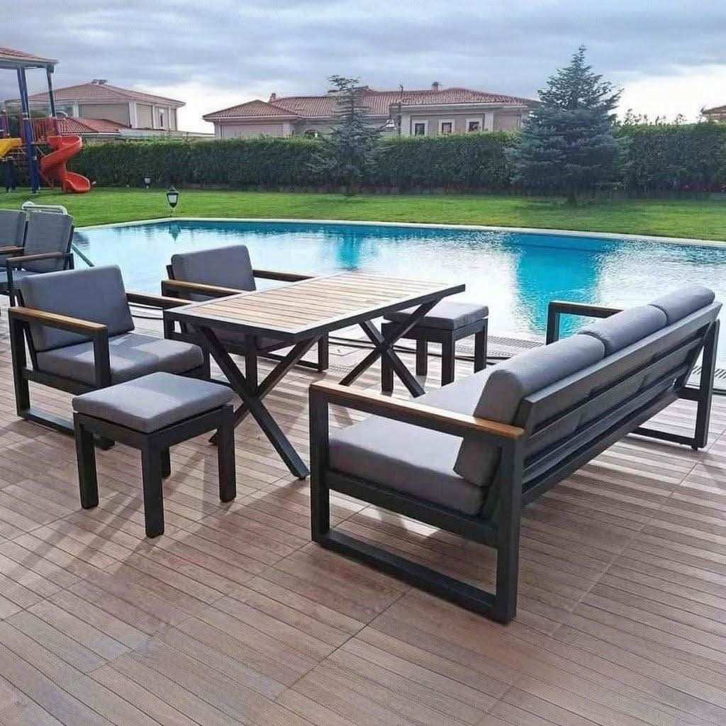 طقم خارجي حديد وقماش - Baytuk