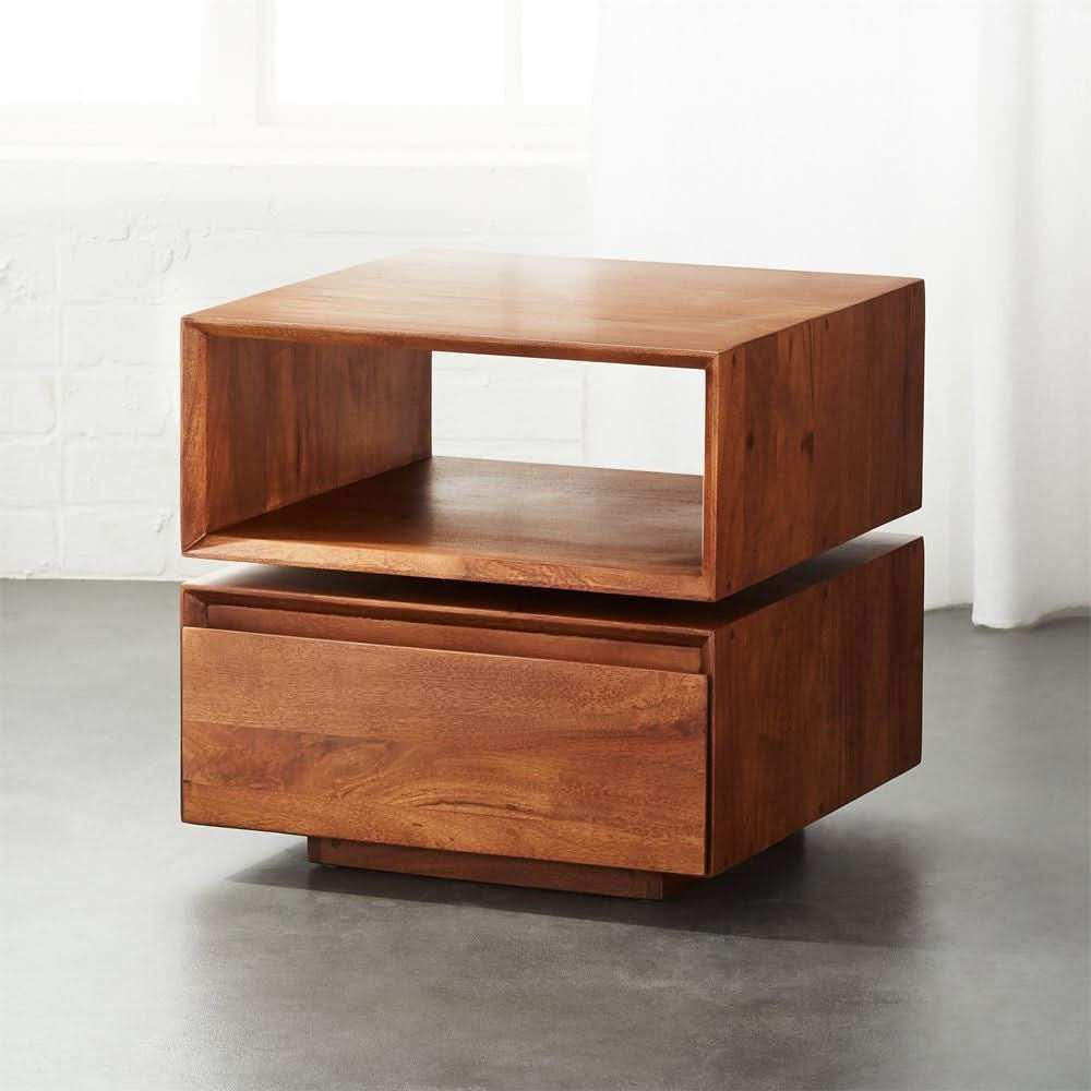 كمودينه بدرج خشبي مميز بني - Baytuk