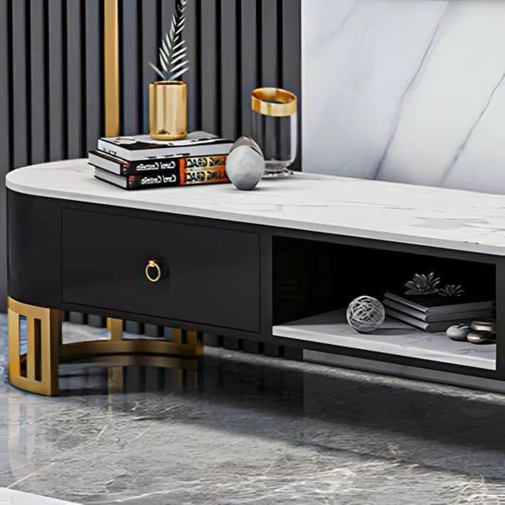 طاولة تلفاز ام دي اف لون أسود - Baytuk