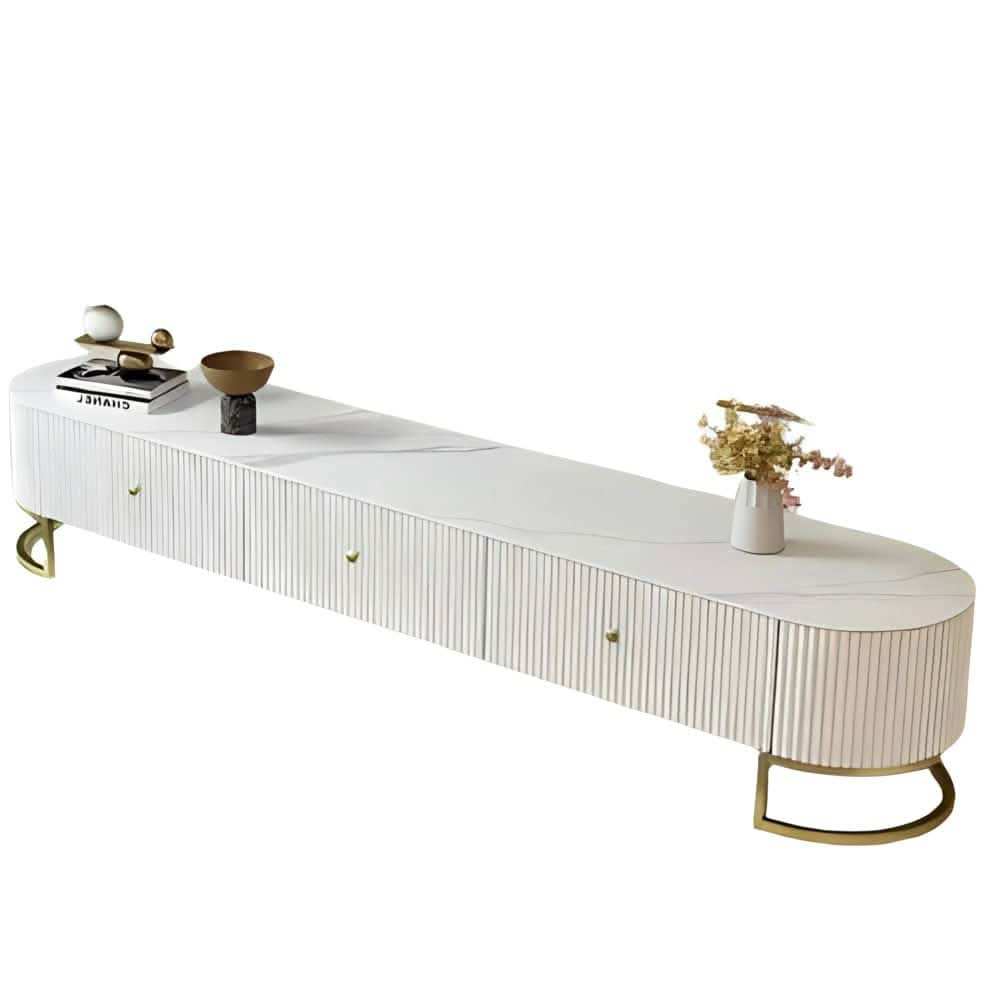 طاولة تلفاز لون أبيض - Baytuk