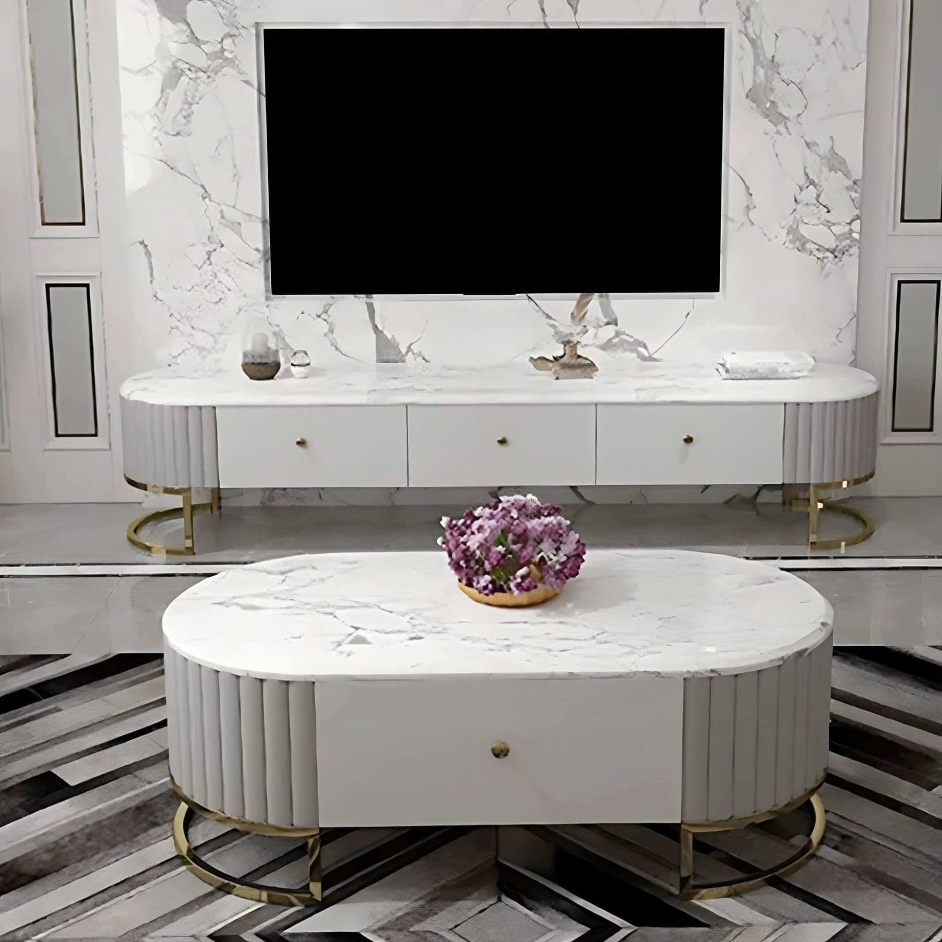 طقم طاولات ام دي اف و استانلس - Baytuk