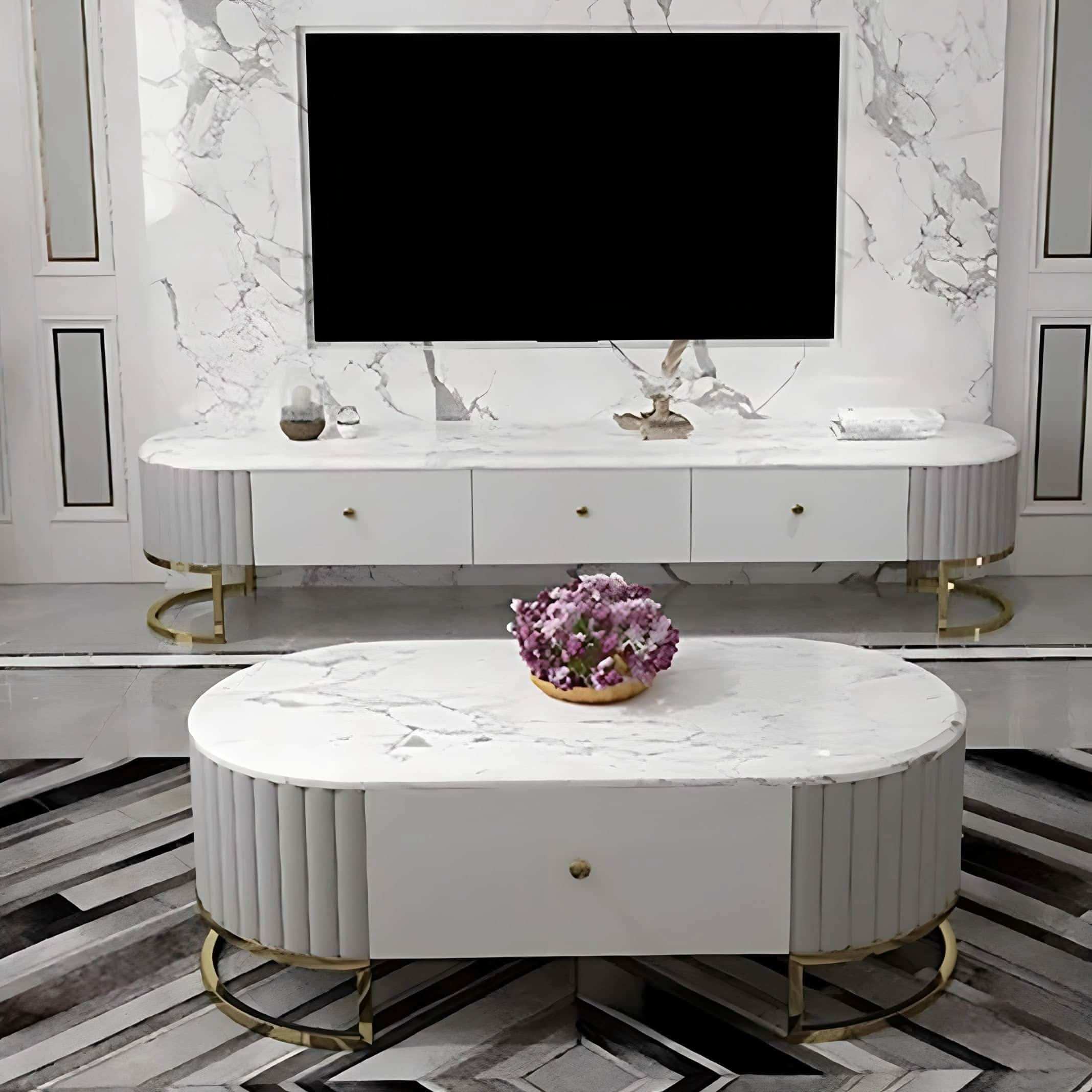 طقم طاولات ام دي اف و استانلس - Baytuk