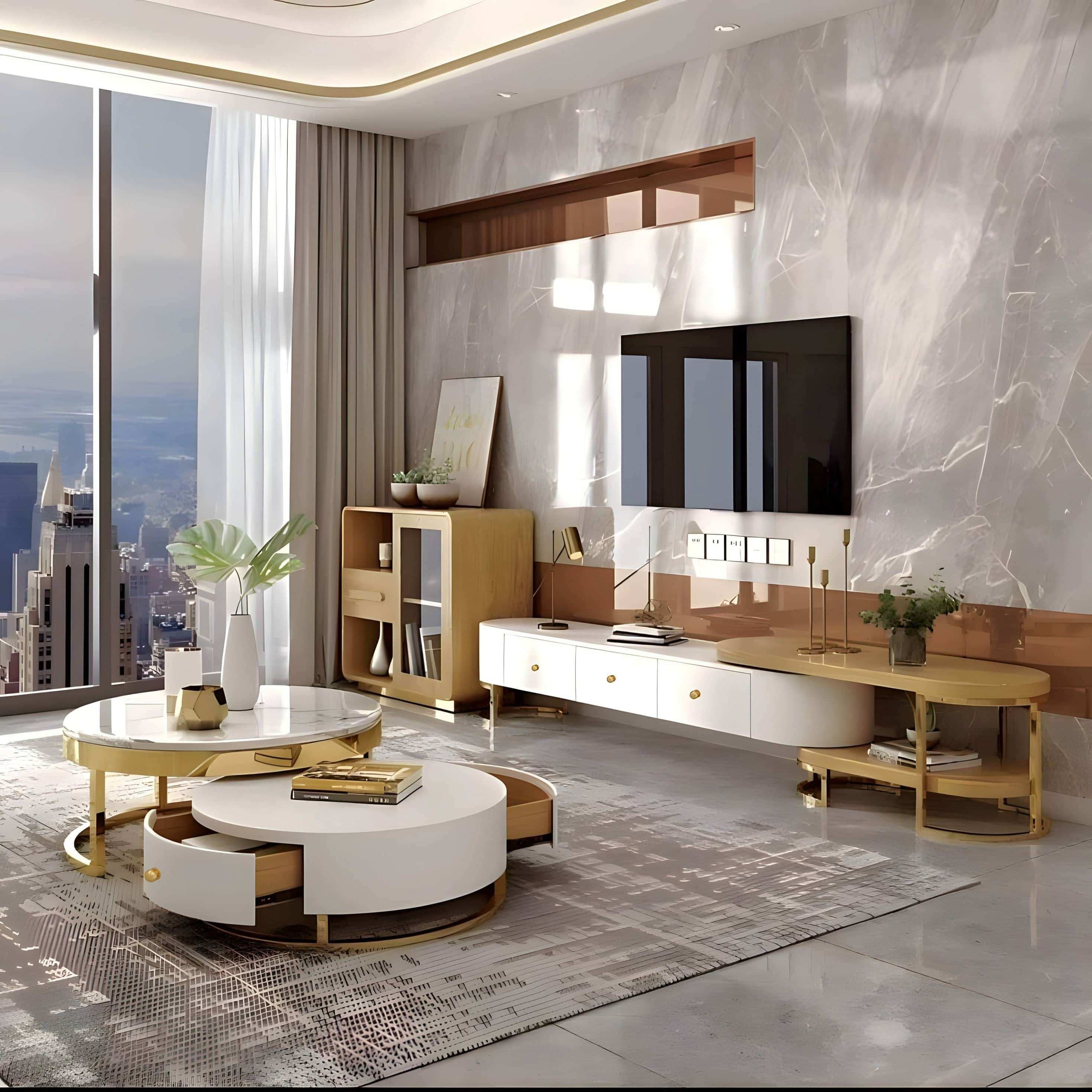 طقم طاولات تلفاز وقهوة - Baytuk