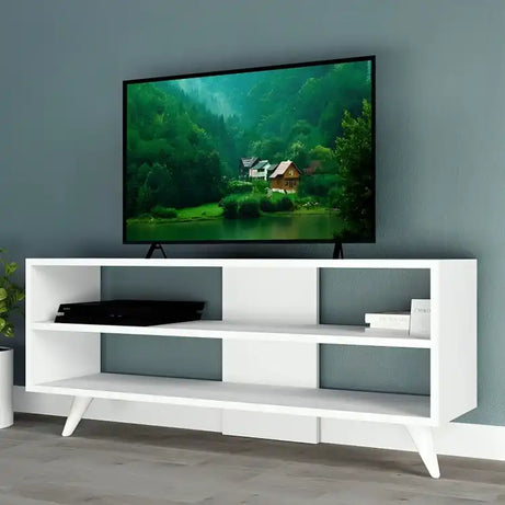 طاولة تلفاز بأرجل خشبية - Baytuk